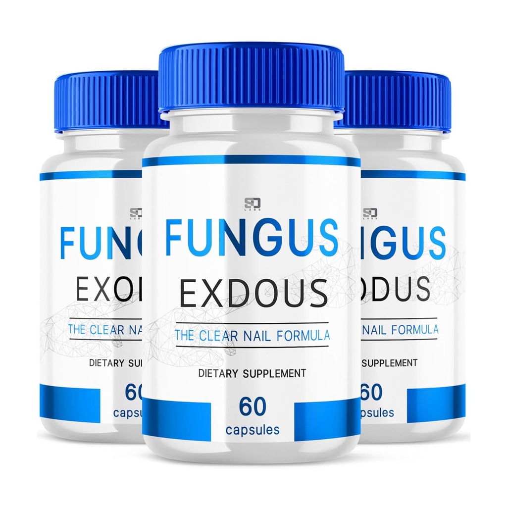 (Pack of 3) Fungus- Exdous - piller understøtter stærke sunde naturlige negle - 180 kapsler, hvid