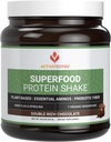 ACTIONSATEDYE Superfood Protein Shake - Vegan Plant Protein Powder - med Organic 7 Mushroom Blend, Spirulina og GoldRella Chlorella - fremmer muskel integritet, Chokolade Flavor (15 Servere)
