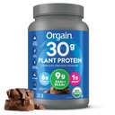 Orgain Organic 30g Vegan Protein Powder, Chokolade 9g EAA + BCAA, Plant Protein, 6g Prebiotic + Fiber, 1g Sukker, Pre- Workout, Muskelstøtte + Inddrivelse - 2.01lb (Packaging May Vary)