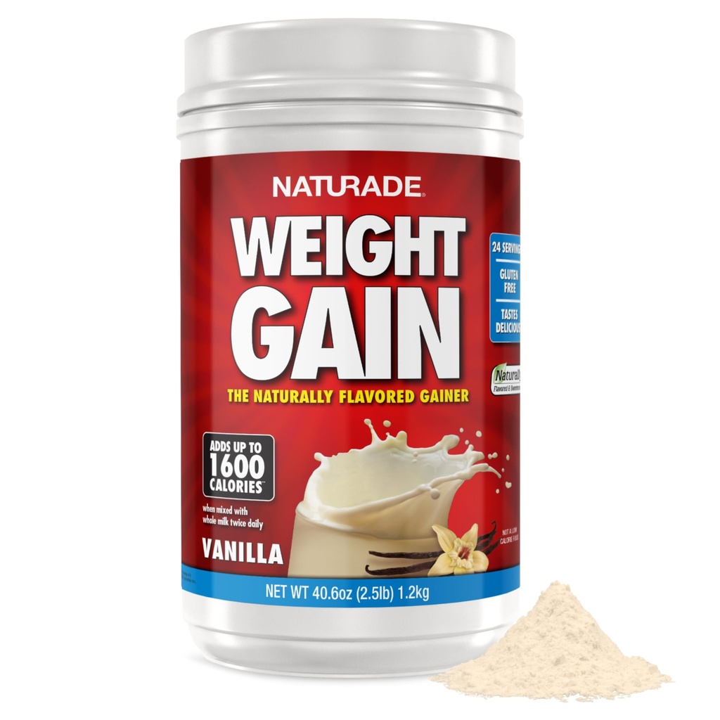 Naturade All- Natural Weight Gain Instant Nutrition Drink Mix, Vanilla, 40.6 Ounce