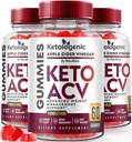 NutraRize (Pack of 3 Ketologenic Keto ACV Gummies Advanced Weight Loss, Detox Formula, Apple Cider Vinegar Supplement (180 Gummies)