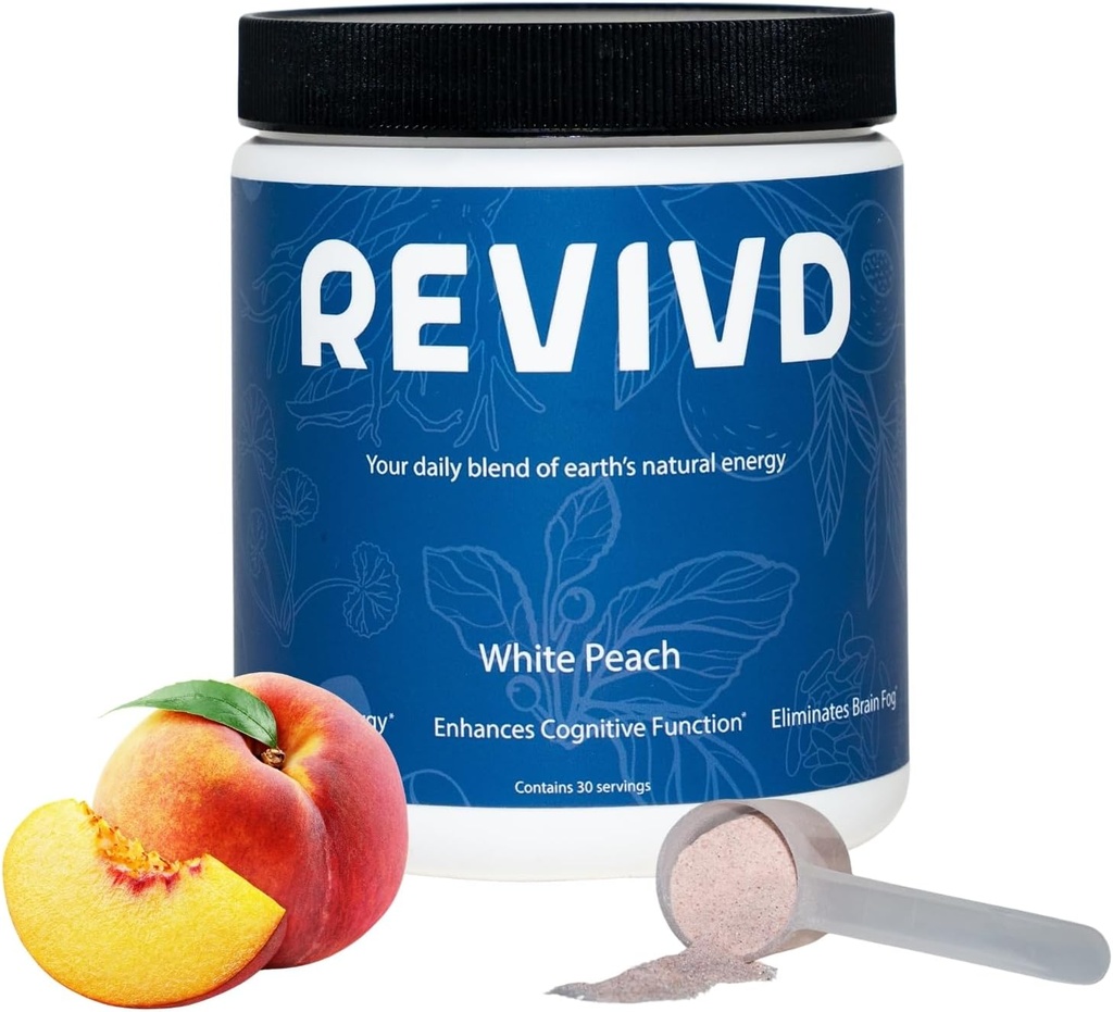 White Peach Natural Energy supplement til forbedret fokus, hjerne tåge fjernelse & øget kongnitiv funktion - Yerba Mate Infured