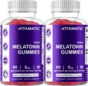Vitamatisk melatonin Gummies - (2, 5 mg 5 mg & 10 mg Doser) - 60 greve hver - (pakke med 2)