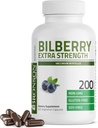 Bronson Bilberry Extra Strength Vaccinium Myrtillus, fremmer øje sundhed og støtter sund vision - ikke GMO, 200 vegetariske kapsler