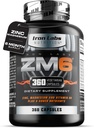 Jern Labs ZM6 - 6 måneders forsyning - Zink Magnesium Aspartat supplement - 360 Vegetariske kapsler - Magnesium og zink kosttilskud til mænd og kvinder