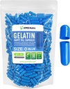 XPRS Nutra Størrelse 0 Tomme kapsler - 500 Tomme Gelatine kapsler - Piller gør det - Pure Bovin Pill Gel Caps til Do- It- Yourself Kosttilskud (blå)