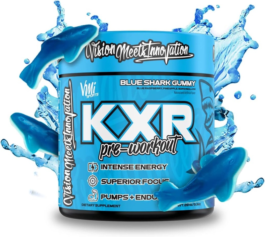 K- XR Pre- workout Energy Powder 124; Intensive Energy Pre- workout drink for mænd og kvinder 124; Creatinine Free
