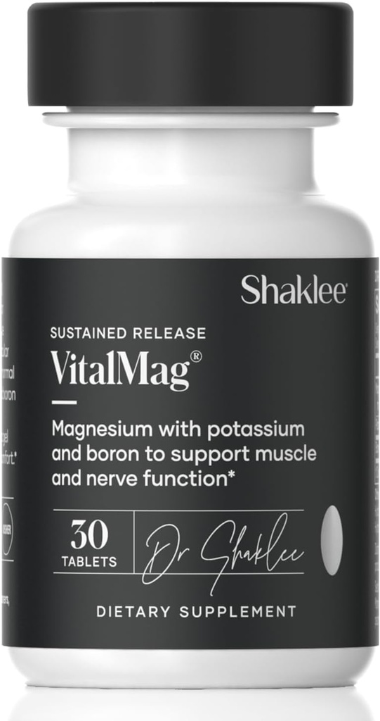 Shaklee - Vedvarende udgivelse VitalMag - Magnesium supplement til nerve, muskel og hjerte sundhed - Kalium & Boron Blend - Understøtter hjerte-kar-sundhed - Easy fordøjelse - 30 tabletter