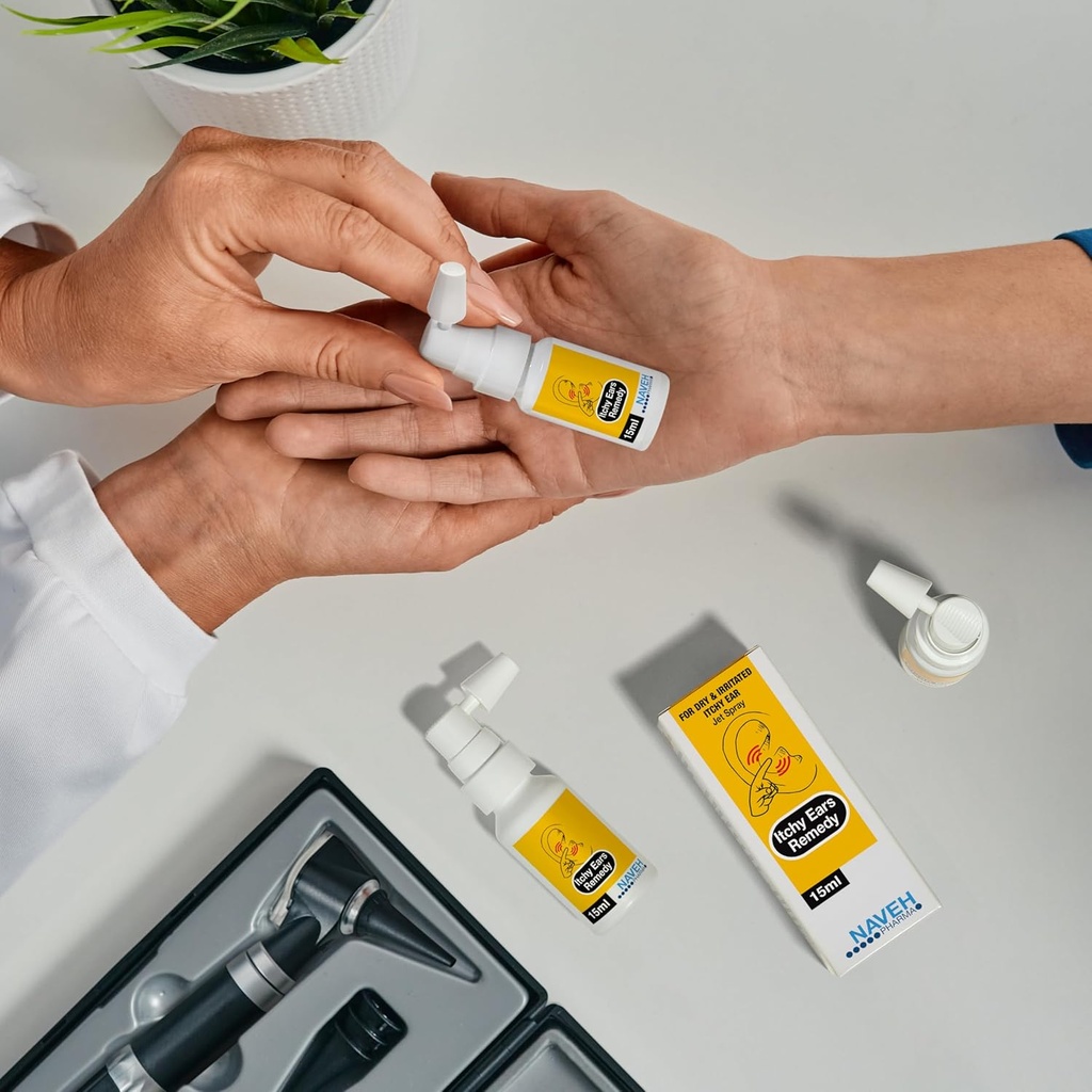 NAVEH PHARMA Itchy Ears Remedy Øre Rengøring og Itch Relief 124; Treatings Alle årsager til Øre Itchiness