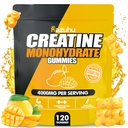 Aromatiseret kreatin monohydrat Gummies Sukker Gratis, Pre Workout Kosttilskud kreatin Gummies for mænd & kvinder, Gym Kosttilskud, Understøtter Muskel vækst, Inddrivelse, Styrke, Energi Boost Budding 120 Greve-Mango