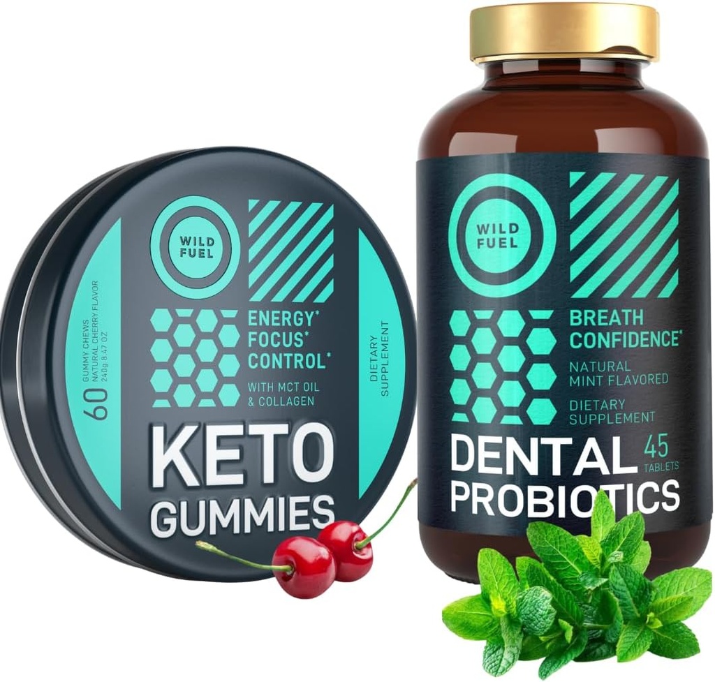 WILD FUEL Oral Probiotika til oral sundhed og Keto Candy med MCT Oil Bundle