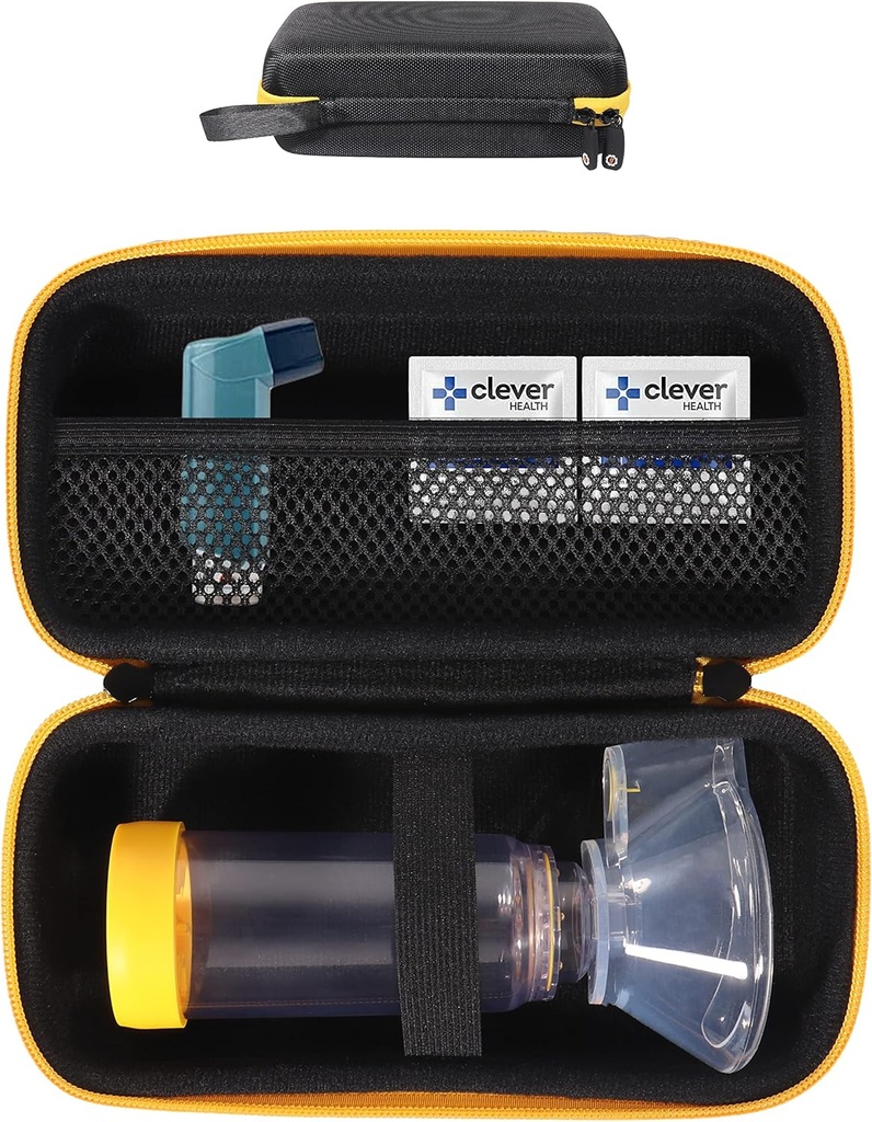 GETGEAR Astma Inhaler Holder sag, Compact og Sturdy sag for Handy Ventolin Inhaler for voksne og børn (CASE KUN) (sort)