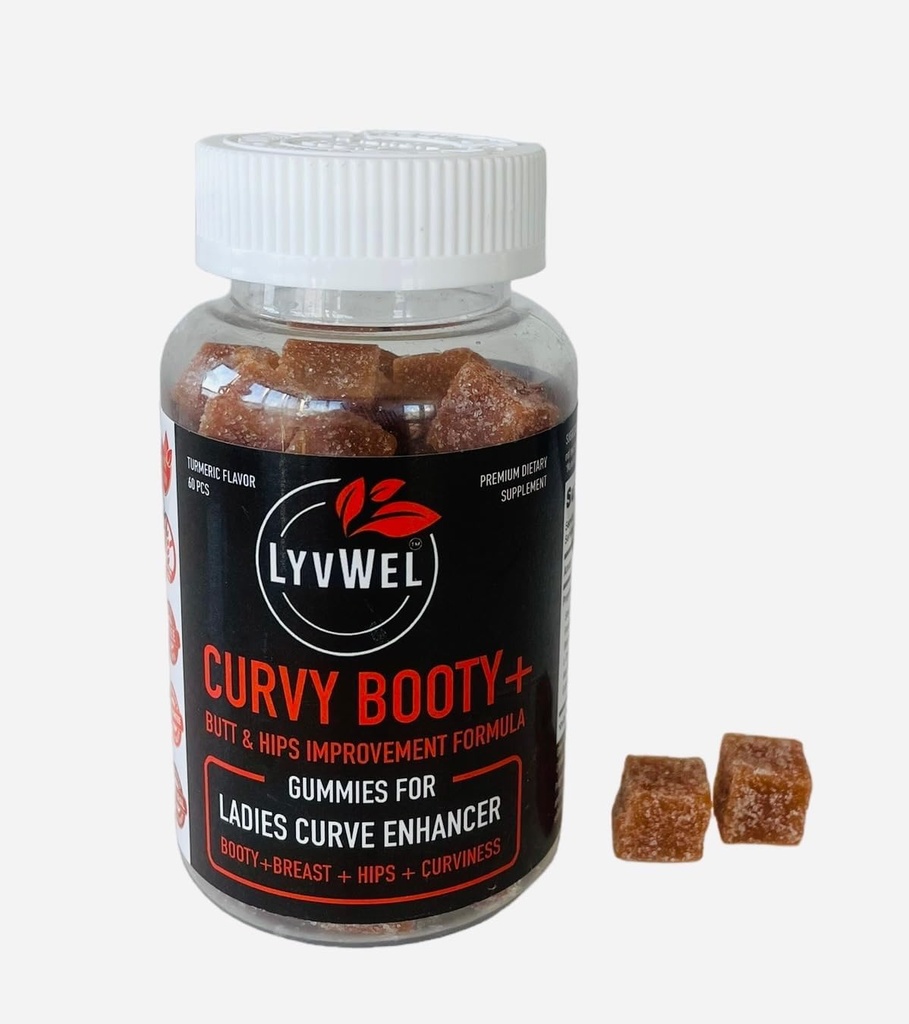 LyvWel Curvy Booty Supplement Enhance Your Natural Curves | 60 Capsules | 30 Days | Physique Enhancement