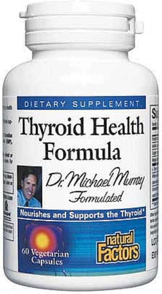 Naturlige faktorer - Thyreoidea Health Formel, Nutritional Support til Thyreoidea Gland, 60 vegetariske kapsler