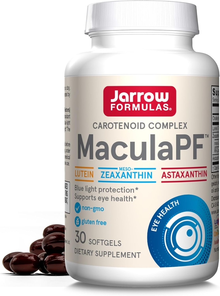 Jarrow Formulas MaculaPF Carotenoid Complex, Kosttilskud, Understøtter Eye Health, 30 Softgels, Op til en 30 dages forsyning