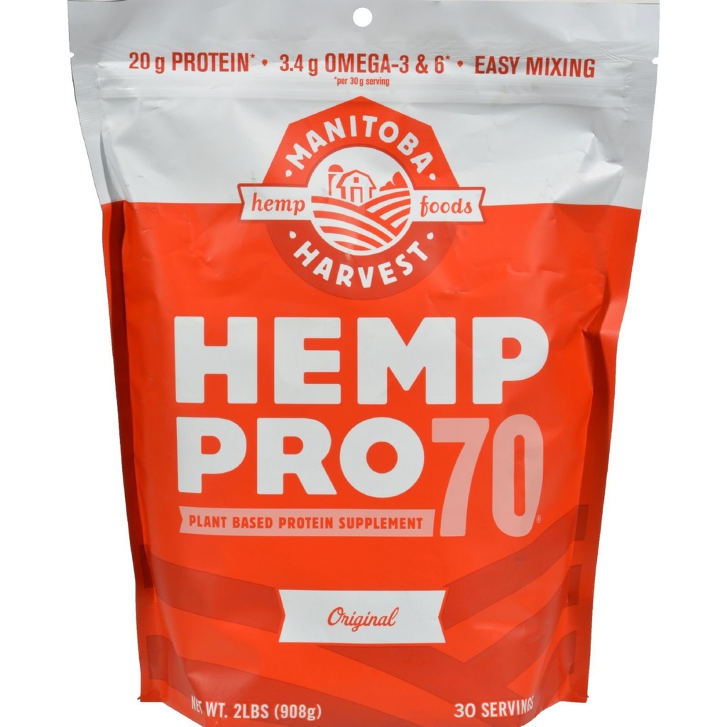 Manitoba Høst Hamp Ja Økologisk Max Proteinpulver, Usødet, 32oz, med 20g Protein og 4,5g Omegas 3 & 6 per Servering, Keto-Friendly, Konserveringsfri, Non- GMO, Packaging May Vary