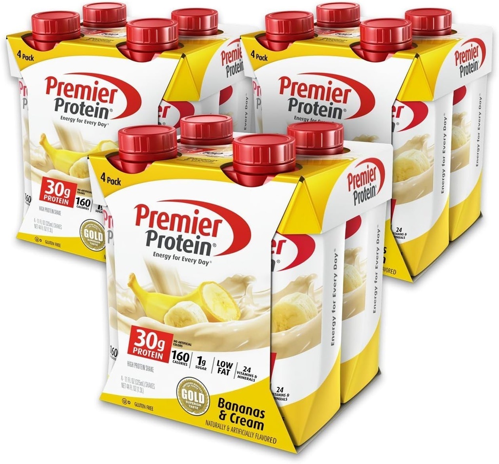 Premier Protein iiEjNj 30g Protein Shake, 11 fl oz Flaske, Banan 12 Count (2 Pack)