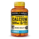 MASON NATURAL Calcium 600 mg med D3- vitamin, 100 dages forsyning, understøtter sunde knogler og normal muskelfunktion, kaffe Mocha Flavor, 100 tyggetabletter