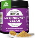Four Leaf Rover Hund Lever Support - med økologisk mælk tidsel & svampe - med Nyre Support - Detox & Rense - Veterinarian Formuleret