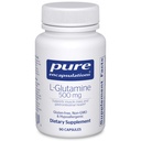 Ren indkapsling L- Glutamin 500 mg - supplement til immun- og fordøjelsesstøtte, Gut Health and Lining, Metabolisme og Muskelstøtte * - med Free- Form L- Glutamin - 90 kapsler