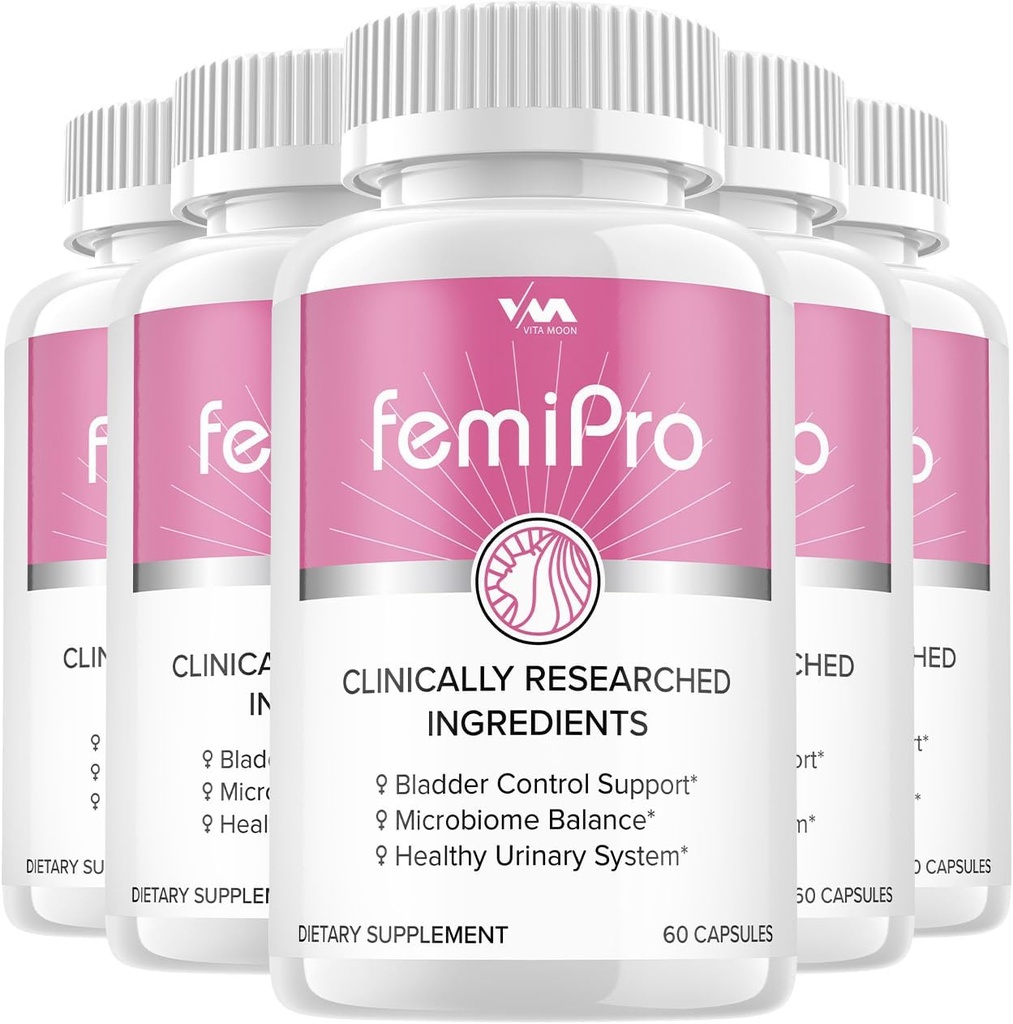 (5 Pack) Femi Pro Probiotika - FemiPro Advanced Formel Bstige Control Support, Microbiome Balance, sundt urinsystem, 300 kapsler