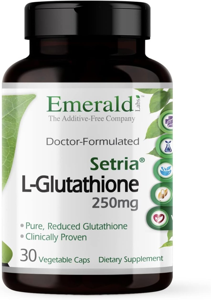 NØDSITUATIONER Setria L- Glutathione - Kraftfuld Glutathion supplement - Tilbud lever & immunitet support * - Glutenfri - 30 Vegetabilske kapsler