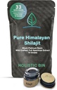 Holistisk Bin Shilajit Resin - Himalayan Fulvic & Trace - Black Platinum Resin - Shilajit Extract - Mix into Liquids - Servering Spoon inkluderet - 10g