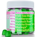 Moringa Irish Sea Moss Chlorophyll EGCg Green Tea Burdock Root Bladderwrack Super Green Gummies, Powder Kapsler piller flydende dråber olie tinktur supplement kosttilskud Alt, Organic Green Seamoss