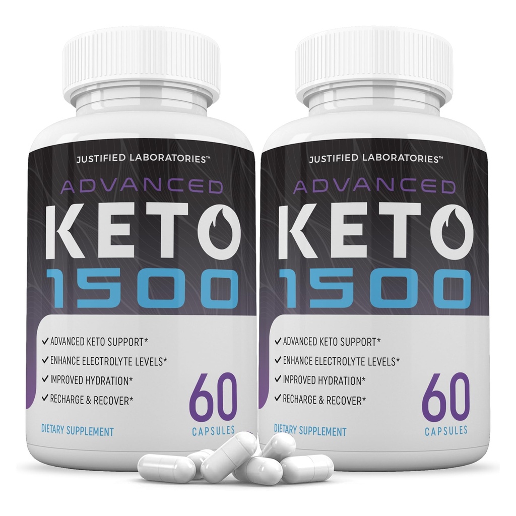 Justified Laboratories (2 Pack Advanced Keto 1500 Keto Pills 1275MG Ny & Forbedret formel Indeholder Apple Cider Vinagra Extra Virgin Olivenolie Powder Green Tea Leaf 120 Kapsler