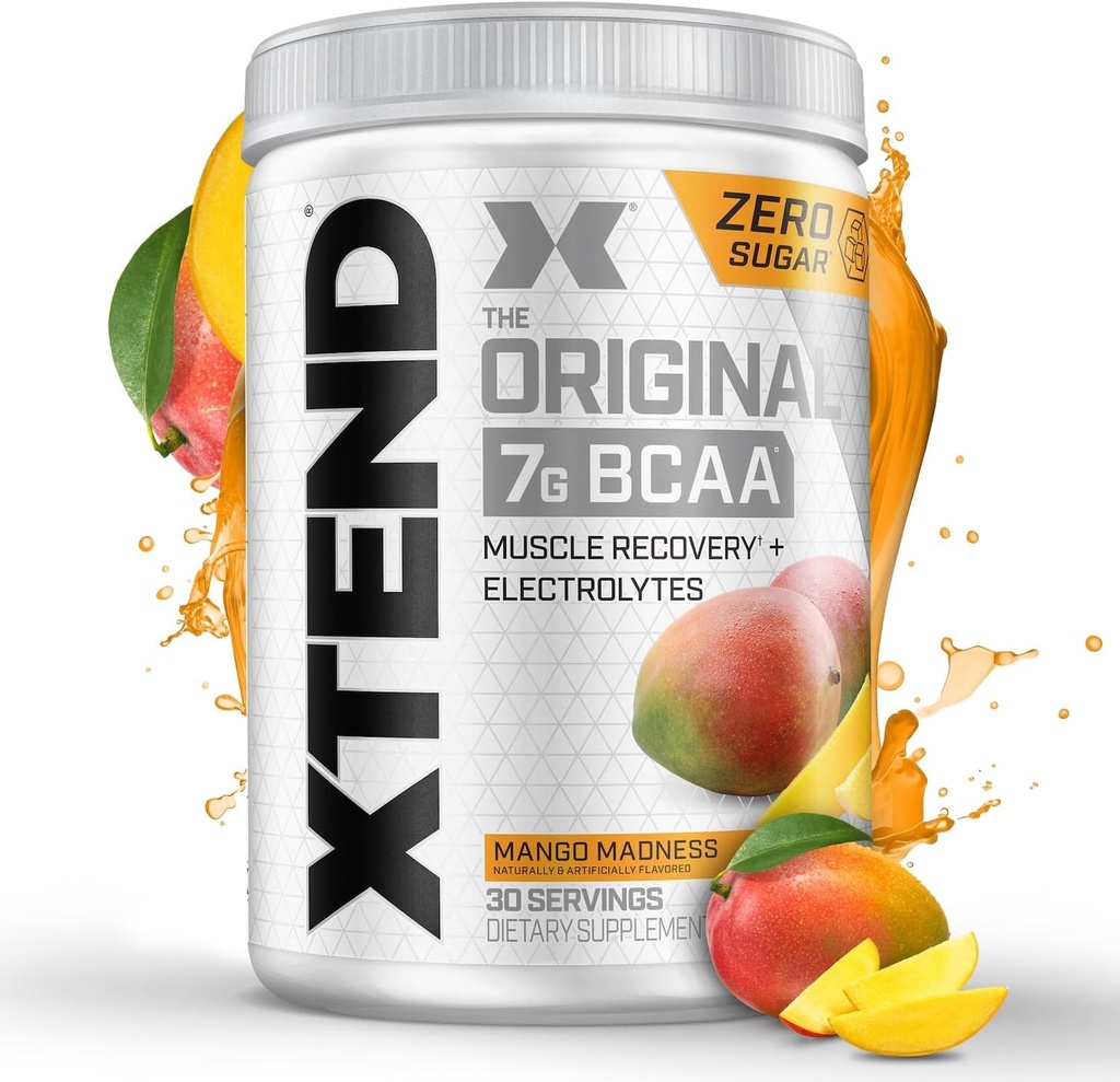 Xtend XTEND Original BCAA Powder 7g BCAA og 2,5 g L- Glutamin, Sugar Free Post Workout Muscle Recovery Drik med Aminosyrer til mænd og kvinder, 30 Servering