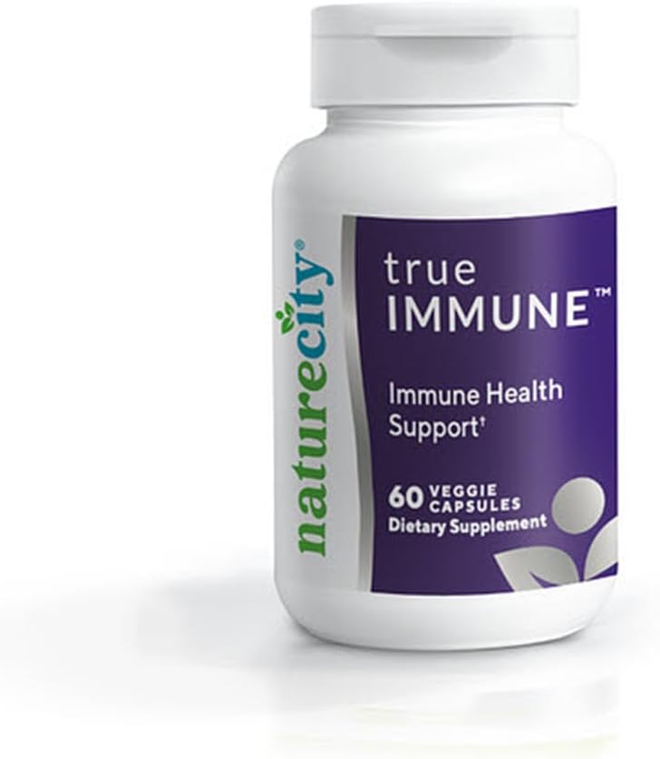 NatureCity True- immun5- in-1 Vitamin D3, C, Zink, Selenium, og Maitake Mushroom Extract for Immunity Support - Year- Round immunsupport Supplement - 60 Veggie Kapsler - Non _ GMO, Gluten Free