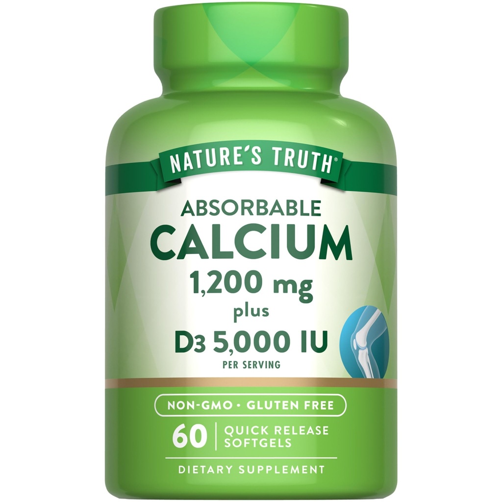 Nature 's Truth Calcium 1200mg med vitamin D3 5000 IE