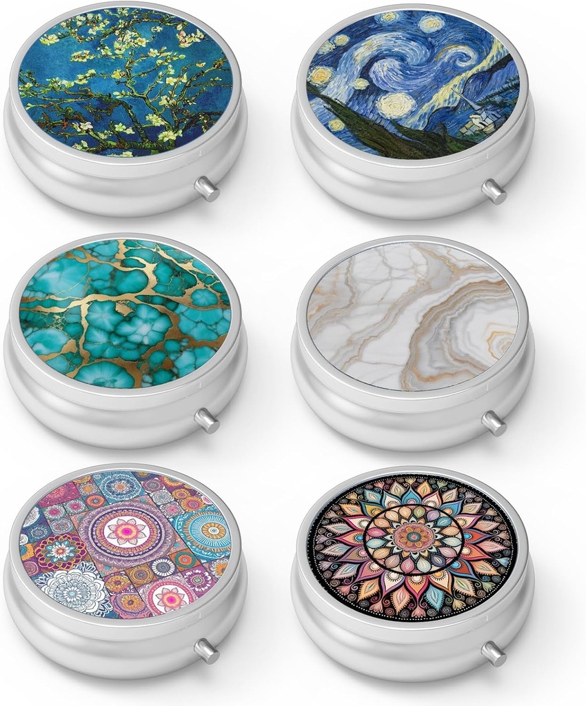 Pill Box 3 Segment Lille Pill Case, Portable for Pocket eller Purse Pill Organizer Pill Container Holder til at holde vitaminer, medicin, fiskeolie og kosttilskud (6PCS)