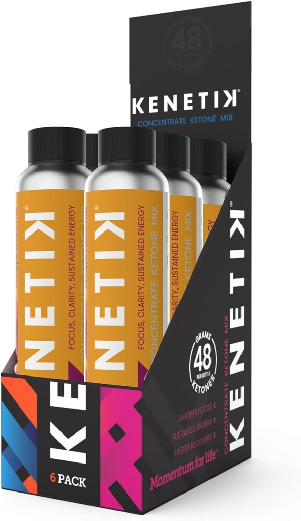 KENETIK Ketone Drink Mix, Exogene Ketoner Blend, Keto, Koffein & Sugar Free, Vegan Supplement for Clean Energy & Mental Focus, Coffee Alternative med D-BHB - Ananas Passionsfrugt Flavor, 6PK