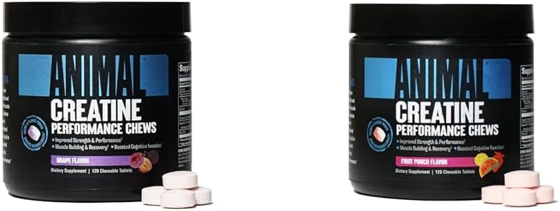 Animal Creatin Chews Tablets - Forbedret Creatin Monohydrat med AstraGin for at forbedre Absorption & Creatin Chews Tablets - Forbedret Creatin Monohydrat