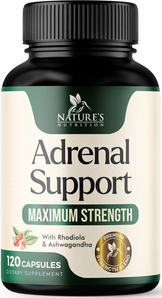 Adrenal Support Kosttilskud Cortex Complex, Bedste Energisupplement, Understøtter Cortisol Sundhed & Energiniveauer, Daglig Ashwagandha til kvinder & mænd, Understøtter Adrenal Træthed & Immunsystemet, 120 Kapsler