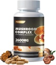 Mushroom Complex Supplement 2600mg, 120 kapsler - 10 svampe Blend - Reishi, løver mane supplement kapsler, Lions Mane, Cordyceps, Chaga, Tyrkiet Tail, Maitake, Shiitake, Oyster Nootrop Complex