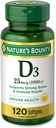 Nature 's Bounty Vitamin D3 1000 100 mg Soft Gels, 120 Greve