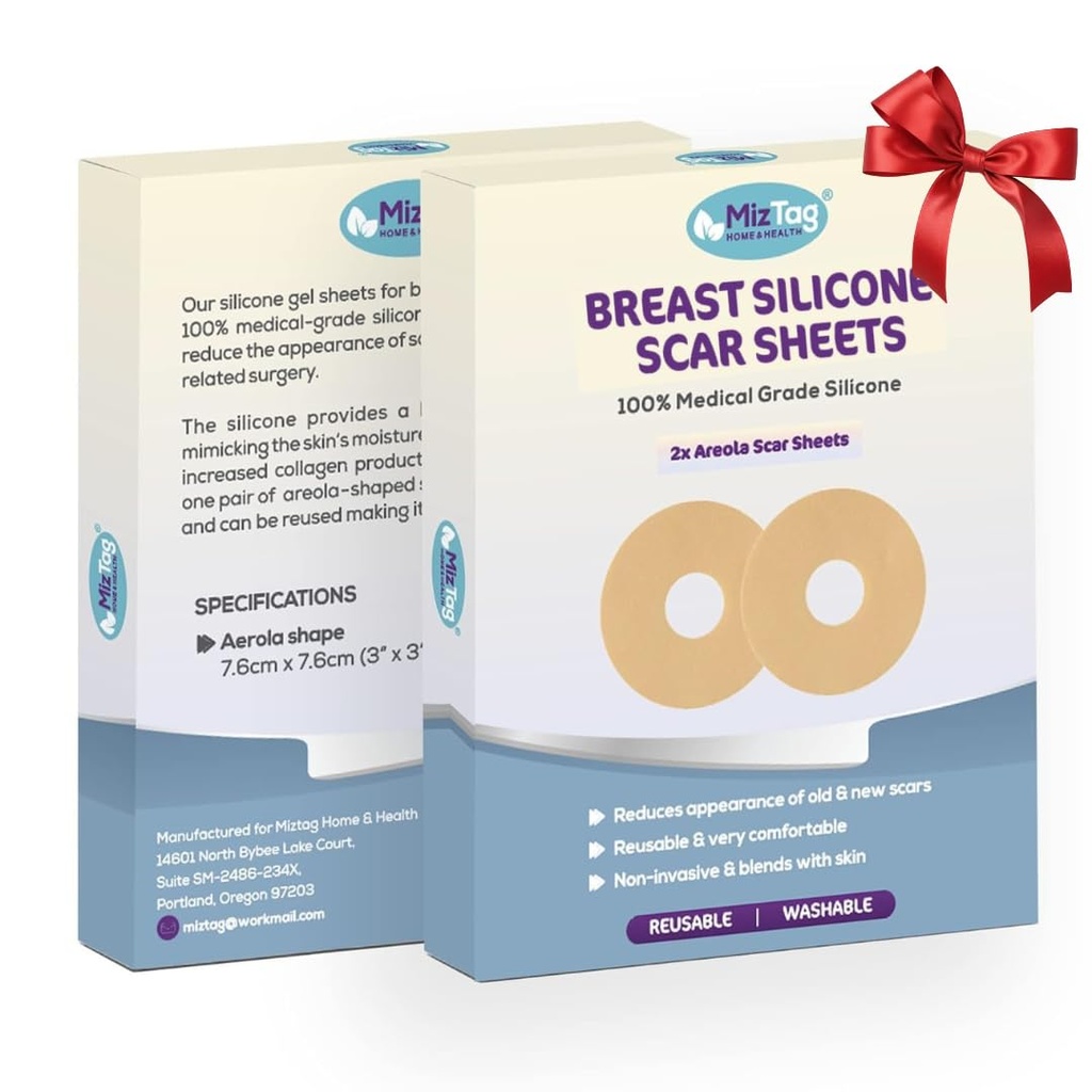 Areola Silicone Sheets - Bryst Kirurgi Inddrivelse Forsyninger - Genanvendelig og Komfortabel under post- Op Bra (2 stk)