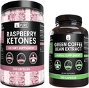PURE ORIGINAL INGREDIENSER Hindbær Ketone og grøn kaffebønne ekstrakt Bundle, forskellige størrelser, ingen Fillers, Lab Verified