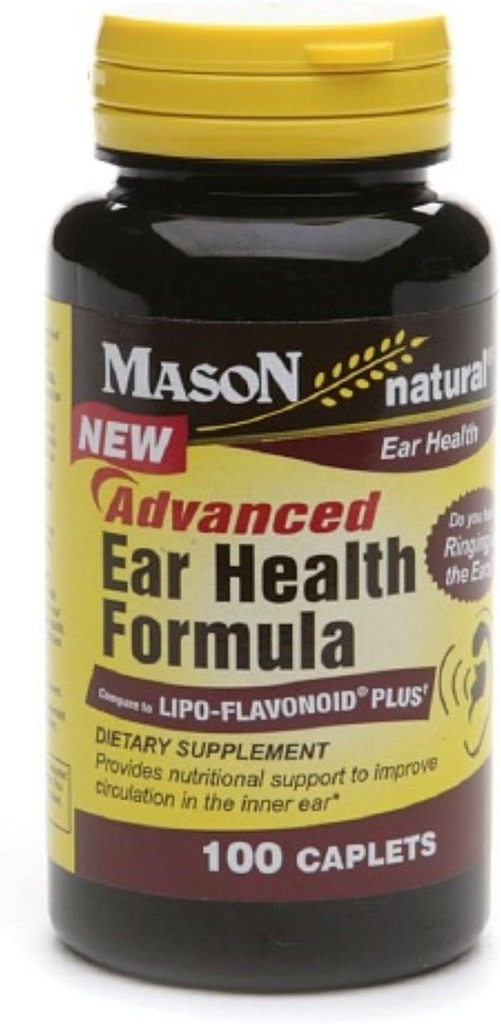 Mason Natural Advance Ear Health Formel Bioflavonoider Plus 100 kapsler per flaske pakke med 3 Total 300 kapsler