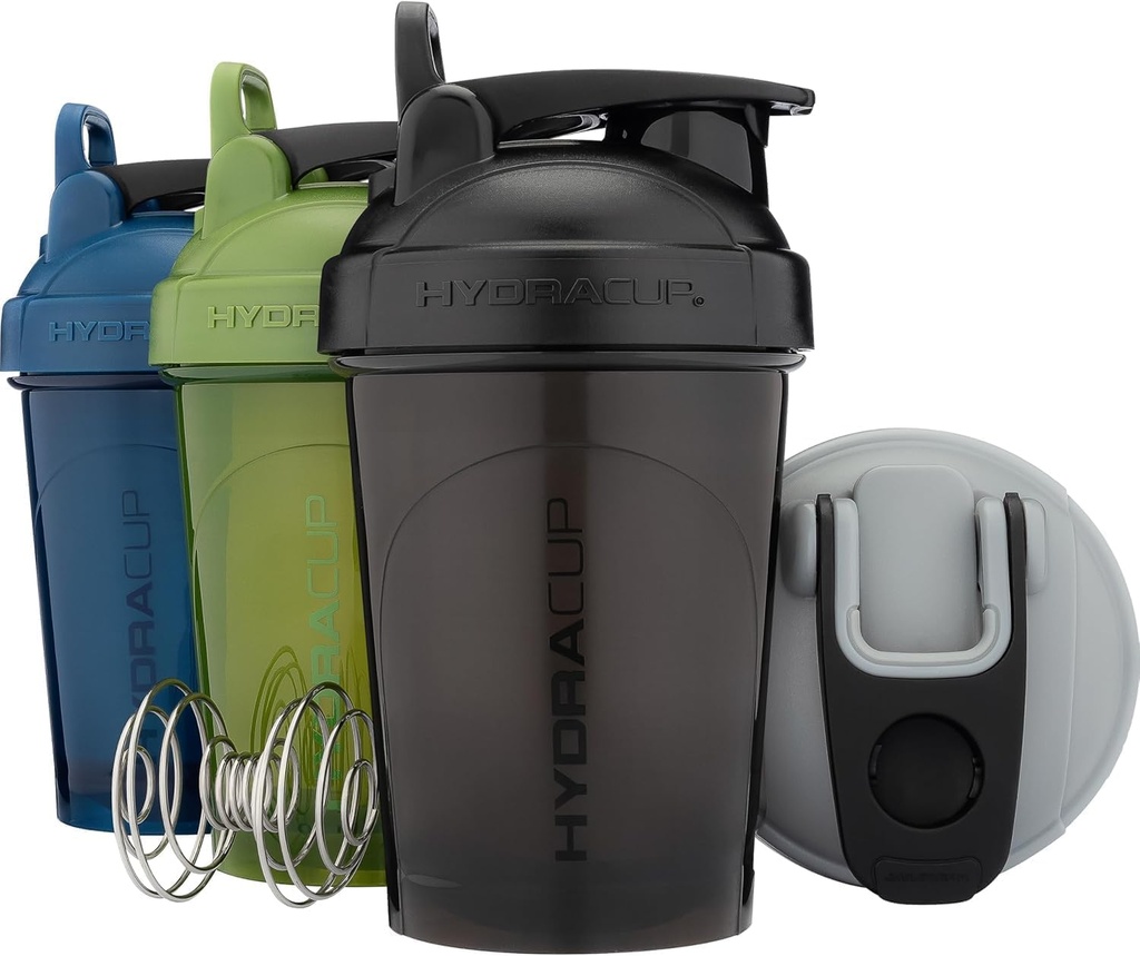 Hydra Cup ProFlow Shaker Flasker # 124; Protein Shaker Cups med Whisk Ball, Leak- Proof Lid, Skjult Carry Handle # 124; BPA- Free Gym Mixer til Protein Powder, Blanding Kosttilskud (4 pakke med regelmæssig Whisk)