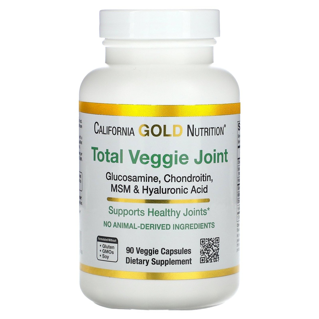 California Gold Nutrition Vegetarisk Glucosamin, Chondroitin, Hyaluronsyre, MSM, Total Veggie Joint & Bone Support Formel, Ikke GMO, No Soy, Gluten Free, 90 Veggie Kapsler