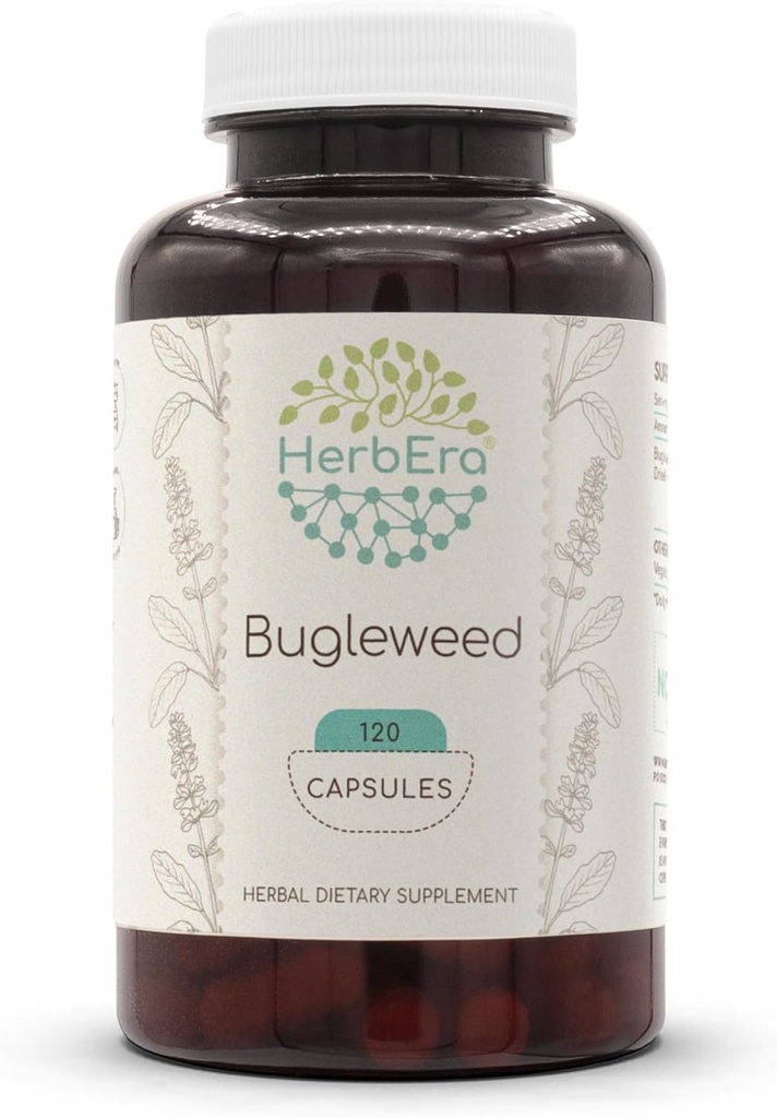 HerbEra Bugleweed 120 Kapsler, 400 mg, Lavet med Bugleweed (Lycopus Protecicus) Tørret Herb (120 Kapsler)