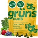 Gruns Multivitamin til børn, Super Green Gummies, Superfood Gummy Bears med 20 + Vitamin & Minerals, Spirulina, Chlorella, Prebiotics Fiber til fordøjelse, Adaptogens supplement, 28 dages forsyning