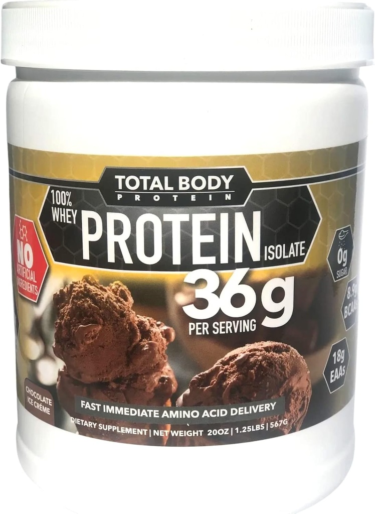 100% Whey Protein IsolateNo Kunstige tilsætningsstoffer-Gluten fri, Lactose fri, Komplet Aminosyre Profil- Understøtter muskelvækst & Recovery- 36g Pure Protein Per Servering -