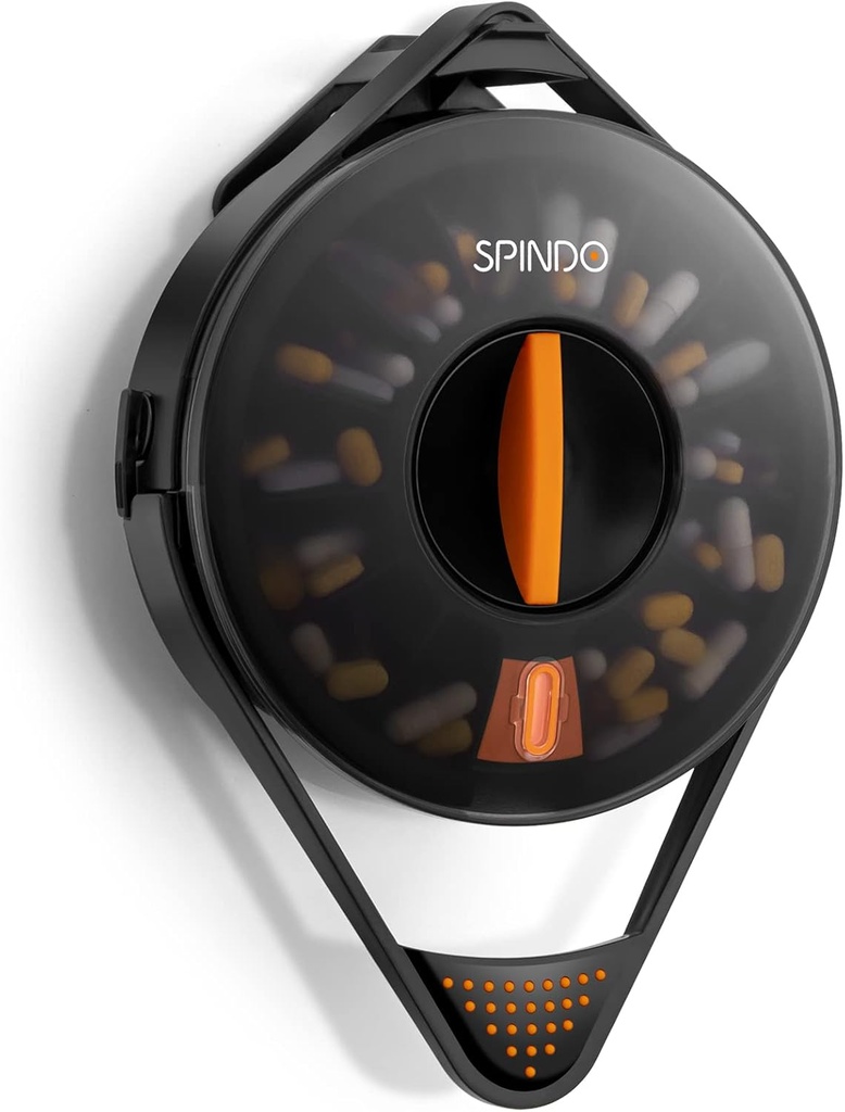 Fullicon Weekly Pill Dispenser Organizer med 14 store kompartmenter og Child- Proof Lock, Spindo Medicine Dispenser- Dispense Vitamin / Tablet / Supplement for ældre / Amnesi / Demens