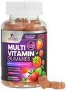 Multivitamin Gummy for voksne, Daglige Gummy Vitamin & Min med Vitaminer A, C, D, B12 for kvinder og mænd, Immunstøtte Gummy Multivitaminer supplement, Voksen Multi VIT Vitamin - 90 Gummies