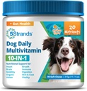 5Strands Hund Multivitamin Chews, 10- in-1, Vitaminer & Postbiotika, Alle aldre & racer - fordøjelse, hjerne, organer, hjerte, mobilitet, Vision, hud & Coat, immunforsvar - Dog supplement (kylling, 90ct)