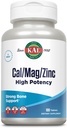 KAL Cal / Mag / Zink124; 1000mg Calcium, 400mg Magnesium & 15mg Zink124; Knogler, Muskel, Hjerte & Immunsupport124; 100ct, 33 Serv